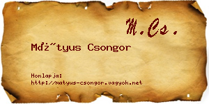 Mátyus Csongor névjegykártya